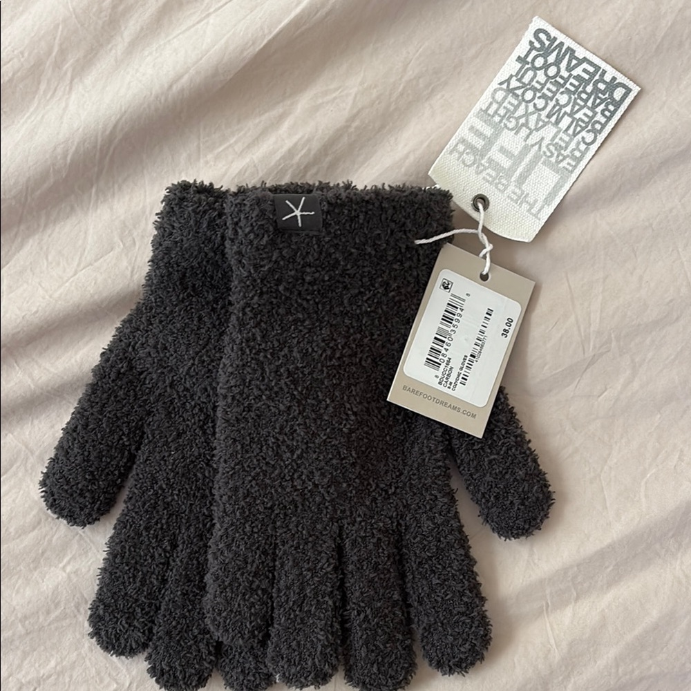 Soft Black Fuzzy Gloves